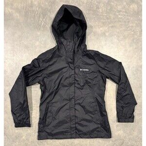 Columbia Omni Tech Waterproof Rain Jacket Women's Medium Hooded Black